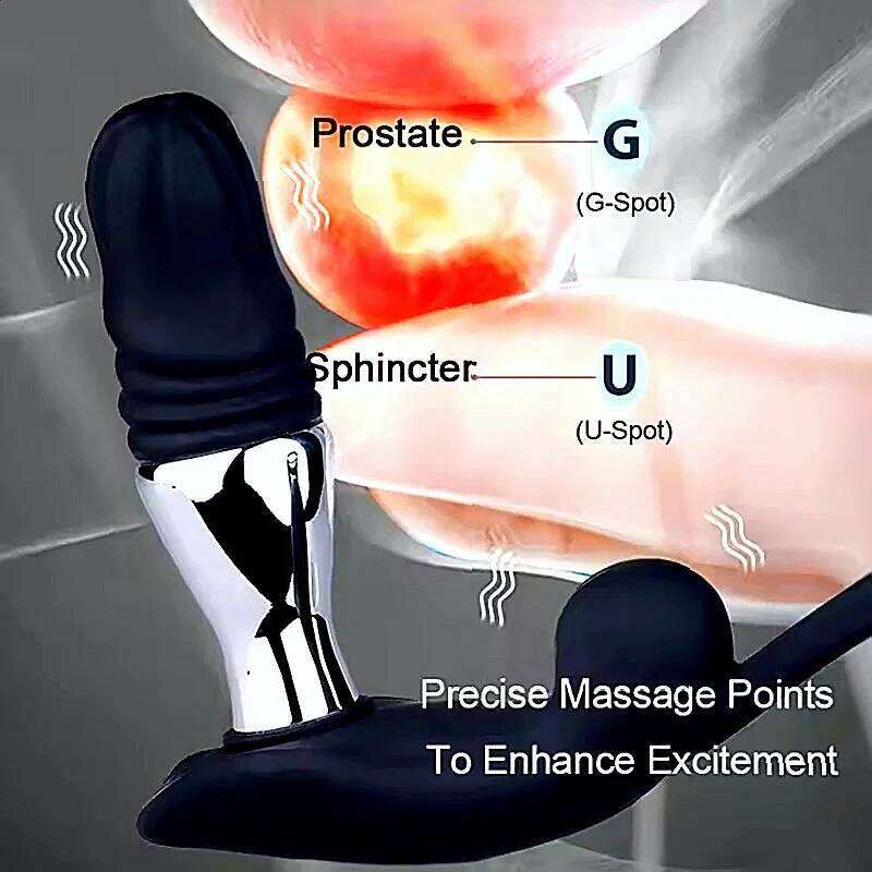 Prostate Massager With Vibrating Electric Shock Features Remote Control Stretching Anal Stimulator For Male Masturbation Toys W260305