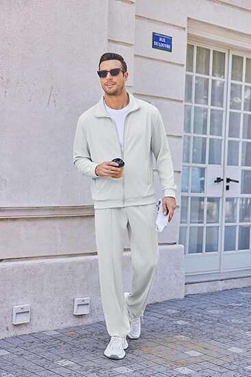 Casual Sports 2026 Autumn/Winter European and American Men's Fashion Cardigan Turn-down Collar Youth Two-piece Suit for Men