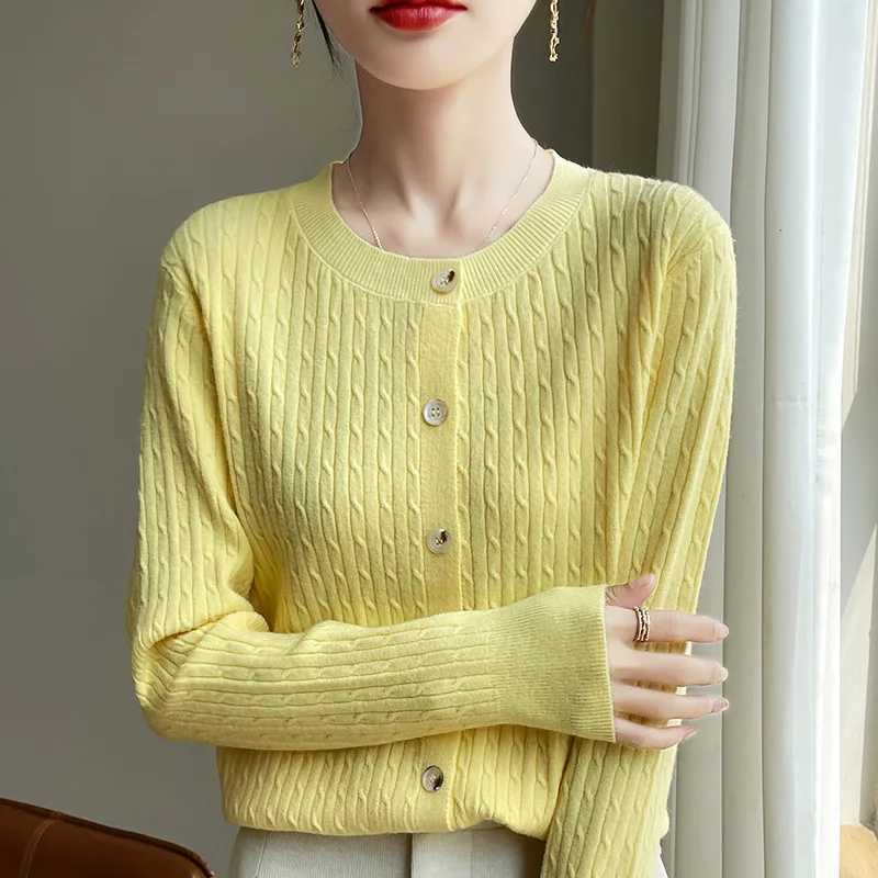 Autumn And Winter Fashion Knitted Cardigan Button Sweater Round-Neck Comfortable Long-Sleeved Sweater For Women RY416 M260306