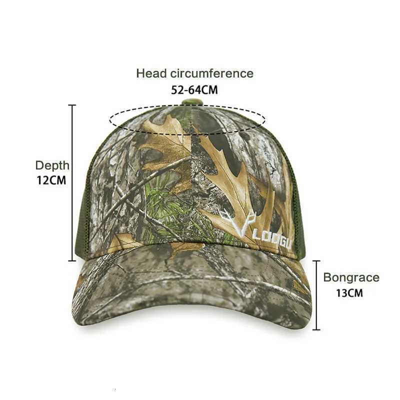 Outdoor Hunting Hat Bionic Tree Pattern Baseball Hat Men Women Jungle Stripe Wild Sun Protection Breathable Hat Shooting Cap S260306cc