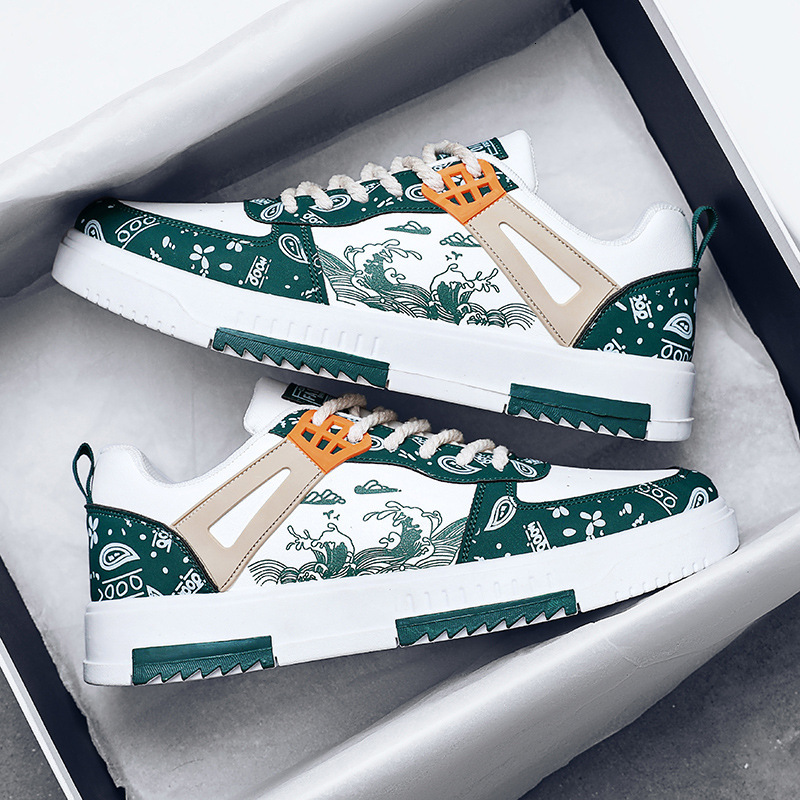 Free Shipping 2026 New Casual Shoes Fashion Printed Skateboard Shoes Big Size Comfortable Breathable Designer Sneakers for Men
