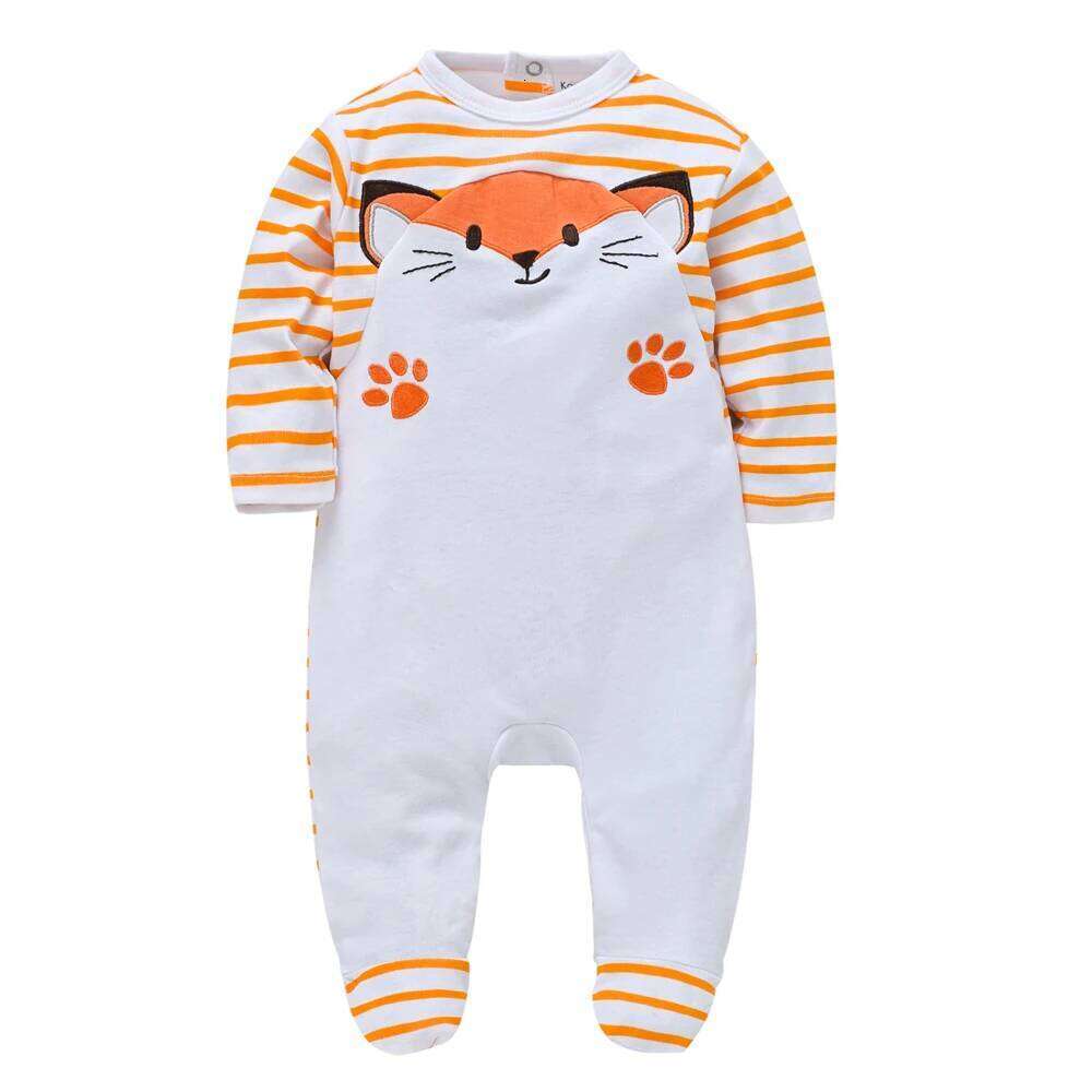 Newborn Baby Boy Clothes Long Sleeve 100% Cotton Cool Fox Design Overalls 0-12 Months Infant jumpsuit Romper Z260306