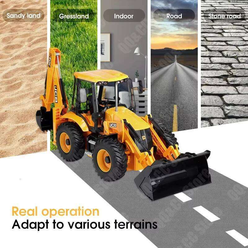 Double E E589 RC Excavator 1/20 2.4G 11CH Remote Control Cars Trucks Backhoe Loader Light Sound Construction Truck JCB Model C260305