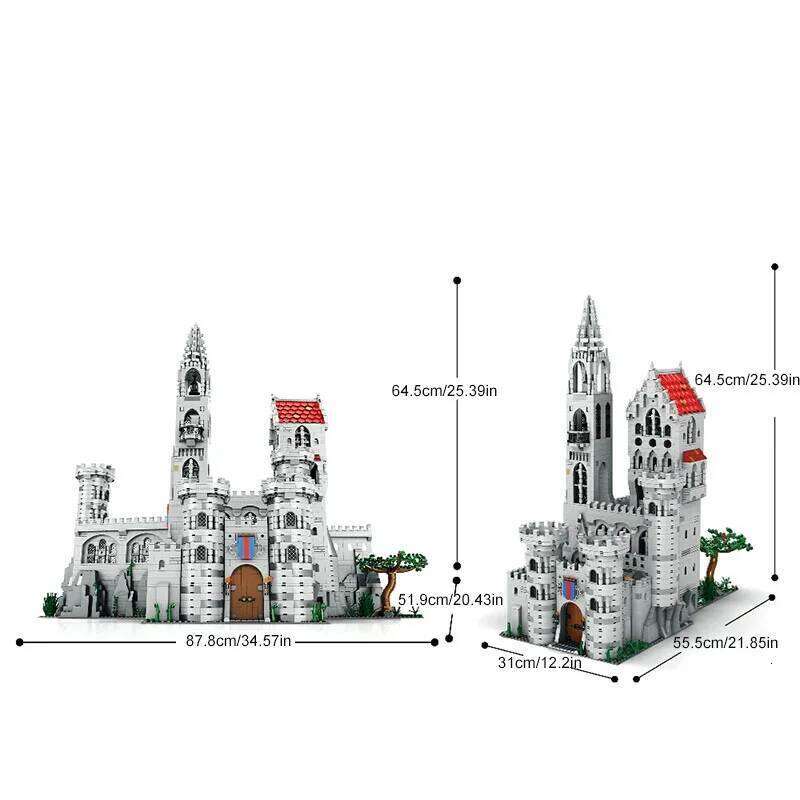 3999PCS Movie Ring Knight Castle Medieval Set,City Architecture Modular Building Block Assembly Model Kit,Adults Gift Z260306