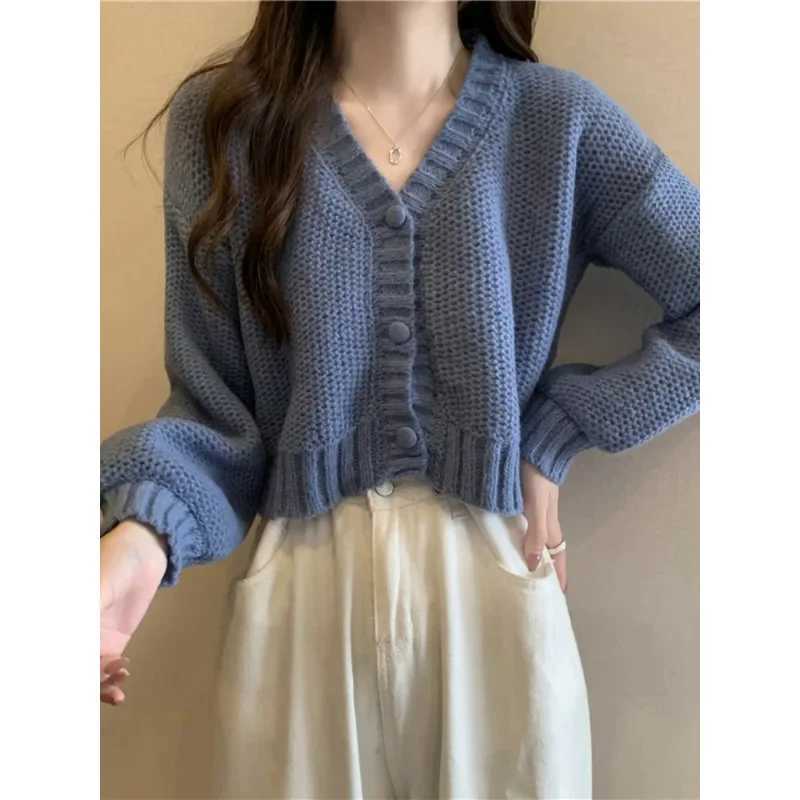 Women sweater cardigans V-neck button up casual knit sweet cardigan coat for woman 2024 Autumn Winter M260306