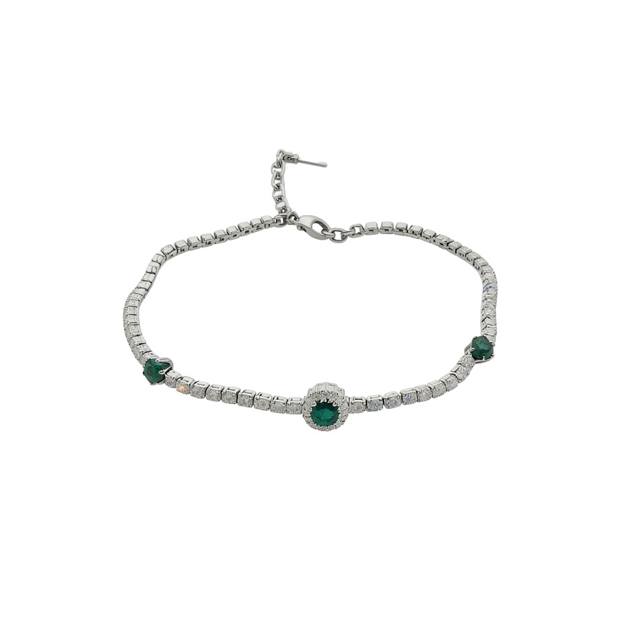 French-style exquisite simple zircon geometric round bracelet, light luxury high-end feel, fashionable and versatile niche jewelry for women