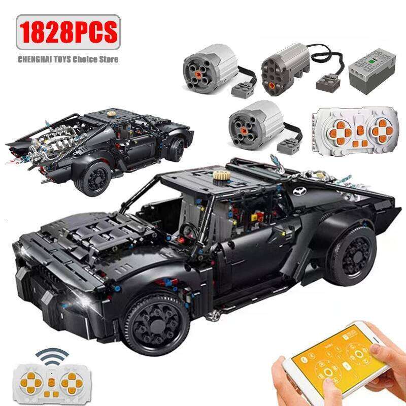 Technical 42127 Batmobile Super Sports Car Building Blocks Model MOC High-Tech Assembly Vehicle Set Boys Toys Gift For Childrens Z260306