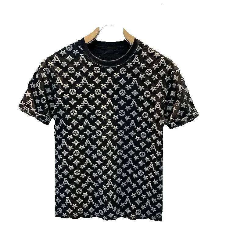 Men's T-Shirts Men's Tees Polos Clothes Summer New Trendy Round Neck Pullover Short T-Shirt Print Loose Casual Half Sleeve Tee Daily Outfit 