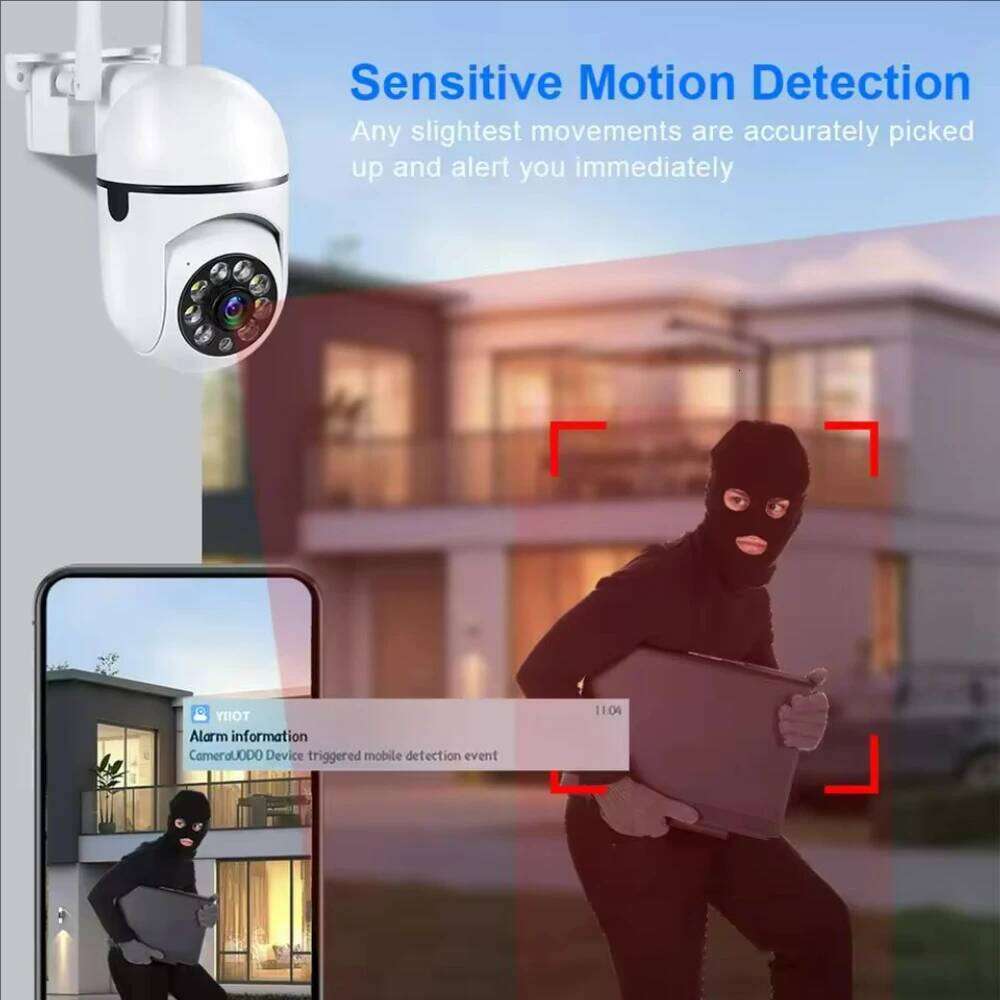 8MP Wifi IP Outdoor Wireless Security Surveillance PTZ Camera 4X Zoom Cameras AI Human Tracking Two-way Audio HD Night Color Cam 26W0306