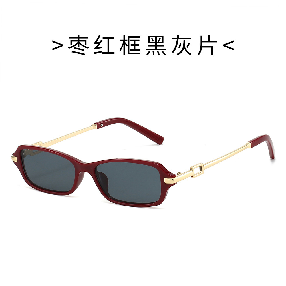 New European and American metal personalized small-frame street style retro high-end square sunglasses