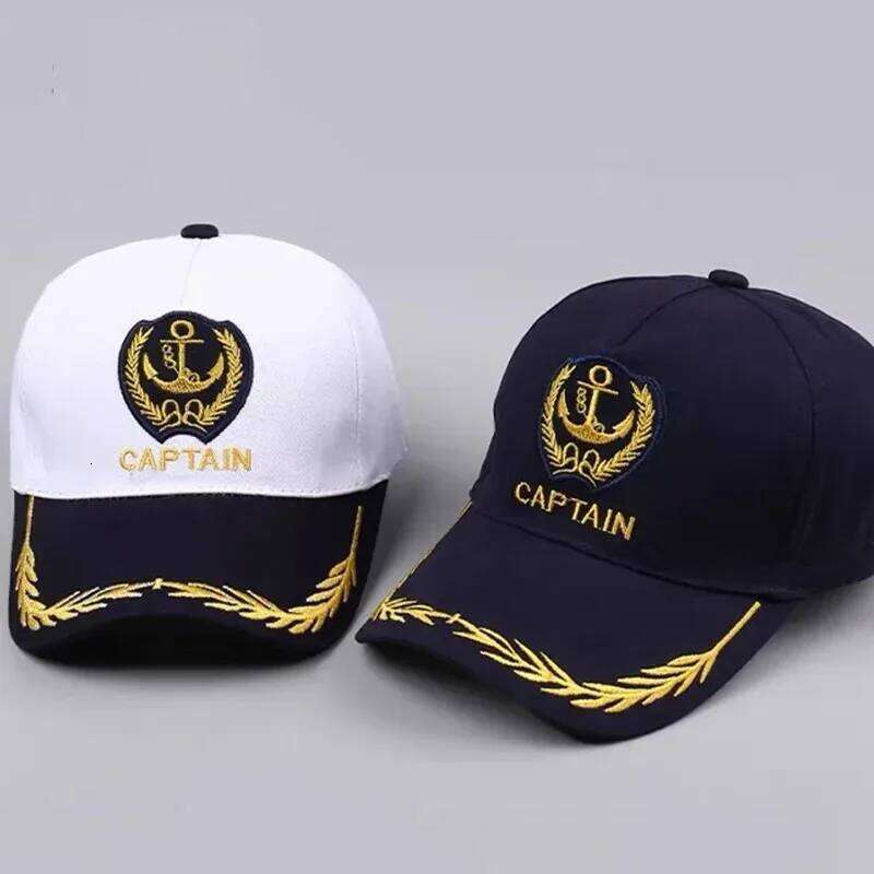 Hot Sale Adult Yacht Military Cap Sailor Captain Costume Cotton Admiral Baseball Caps Captains Hat Y260304