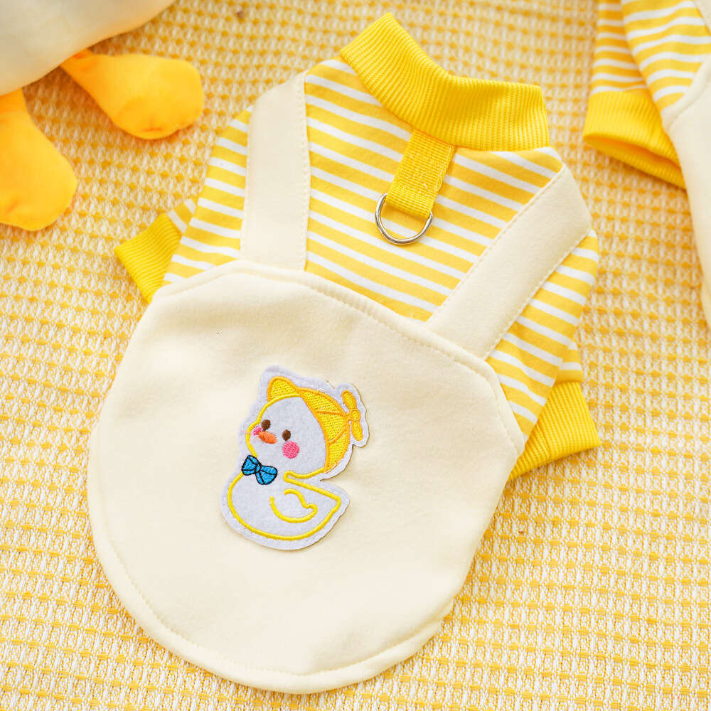 Famous pet dog clothes, cat autumn and winter velvet dog hoodie, cat supplies, striped duck, medium-sized dog, Kefa Dou, can be pulled pupakaIK