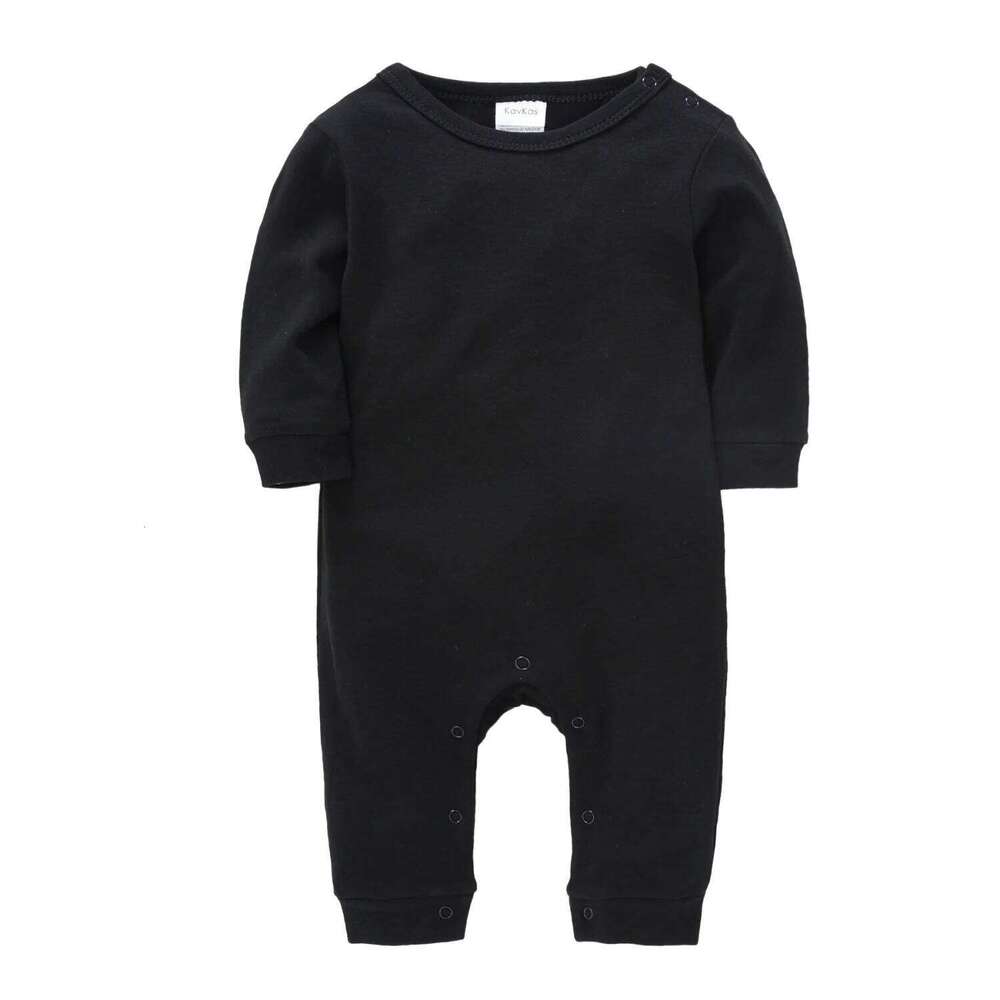 Kavkas Spring Baby Boys Girls Clothes Romper Solid Colors Blank Plain Long Sleeve 100% Cotton Kids Outfit Footies Jumpsuit Z260306