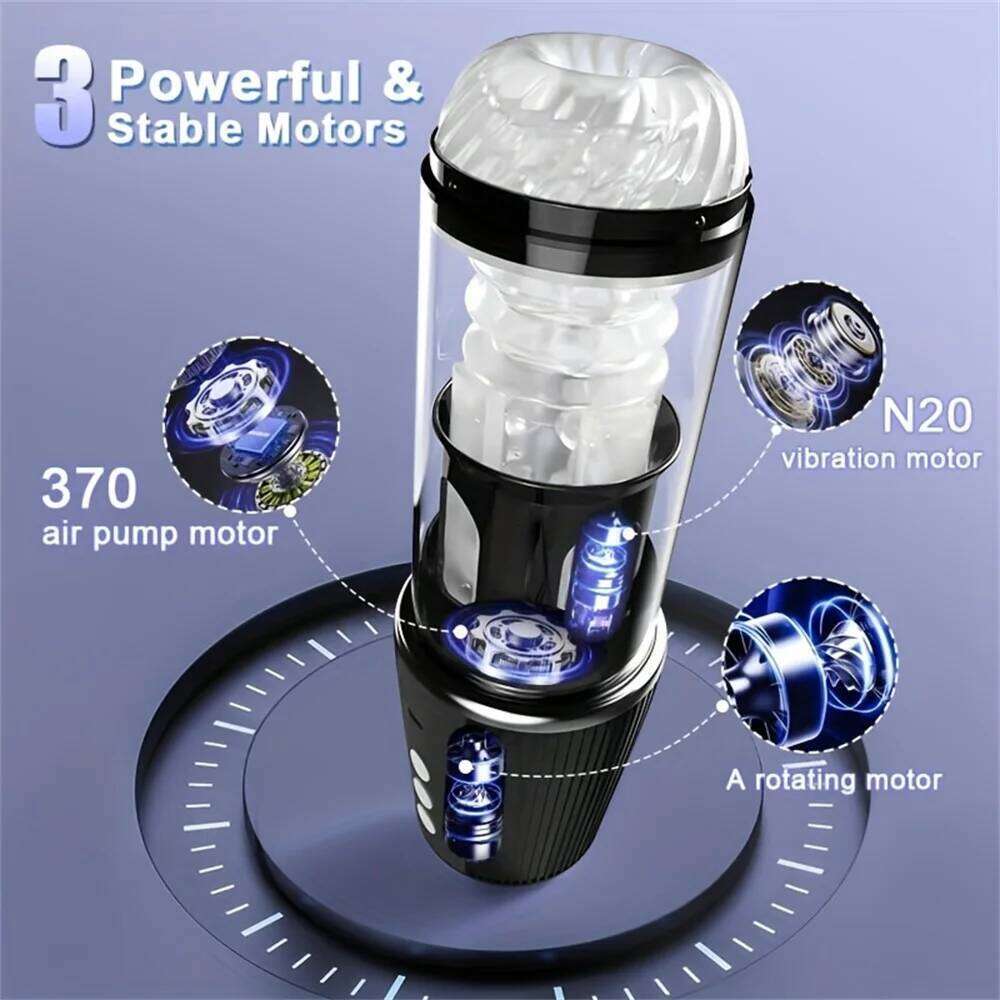 Automatic Sucking Masturbator Cup Blowjob Machines Soft Pocket Pussy Rotating Vibrator Realistic Vagina Sex Toy for Men W260305