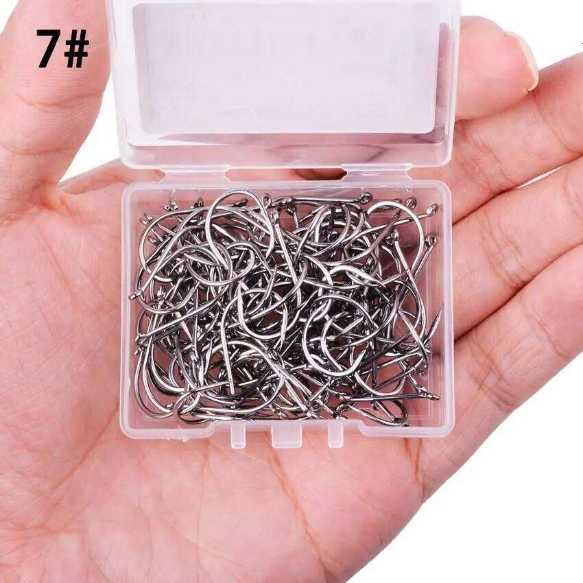 50/20pc Box High Carbon Chinu Single Hook With Eye Carp Catfish Anzol Fish Hooks Japan Fishing Tackle Jig Fishhook Y260305