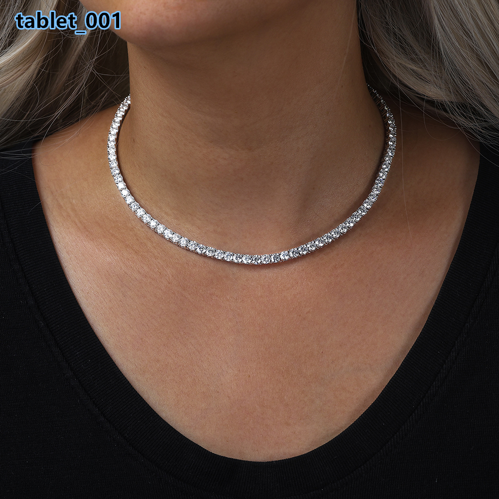 Cheapest Price Ready to Ship Moissanite Diamond Tennis Chain Necklace Bracelet Hip Hop Iced Out Jewelry VVS Moissanite Chain