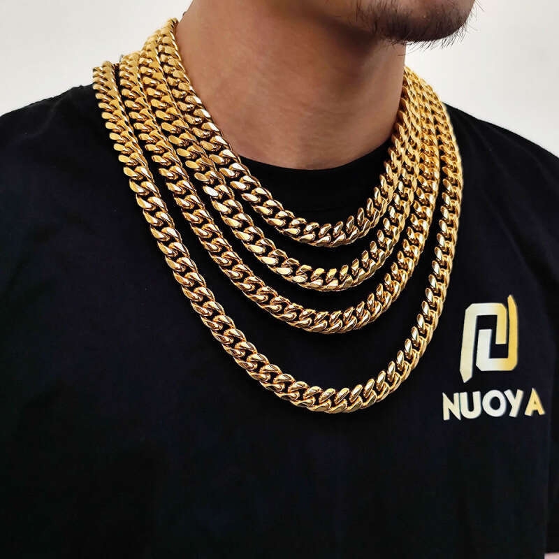 Cuban Necklace Unisex Ins Style Hip Hop European American Stylish Washed Colorless Thick Men's Chain