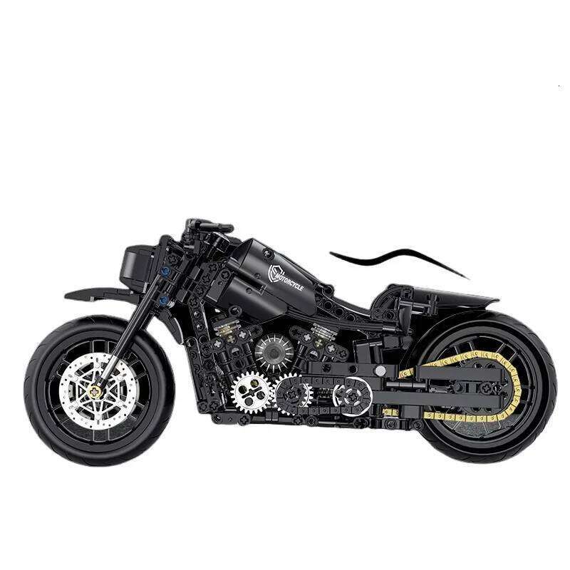 New 1:8 Classic Motorbike Building Model Blocks Moto City Racer Bricks Toys for Kids Boys Children Adult MOC Sets High-tech Z260305