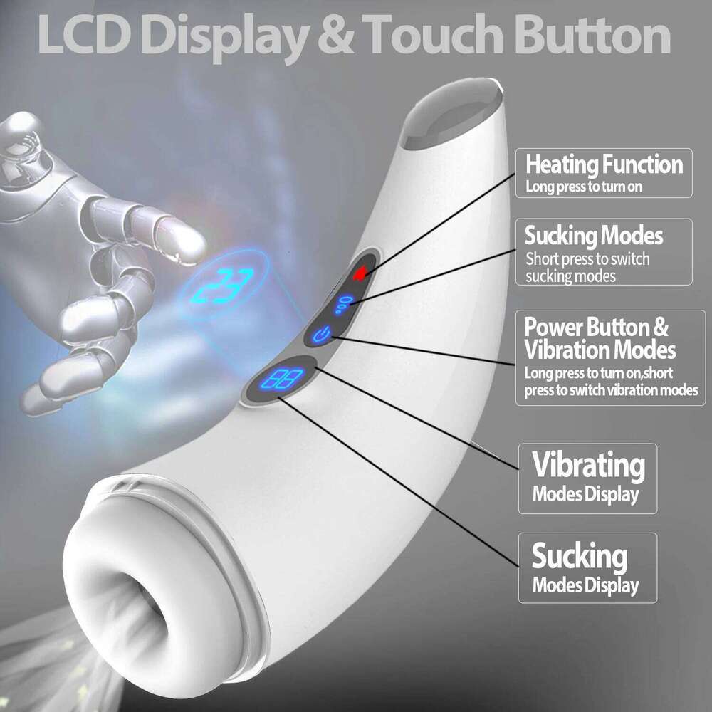 Vagina Sucking Male Masturbator Vibrator Automatic Masturbation Heating Suction Cup Oral Pussy Blowjob Sex Toys For Men Adults W260305