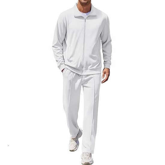 Casual Sports 2026 Autumn/Winter European and American Men's Fashion Cardigan Turn-down Collar Youth Two-piece Suit for Men