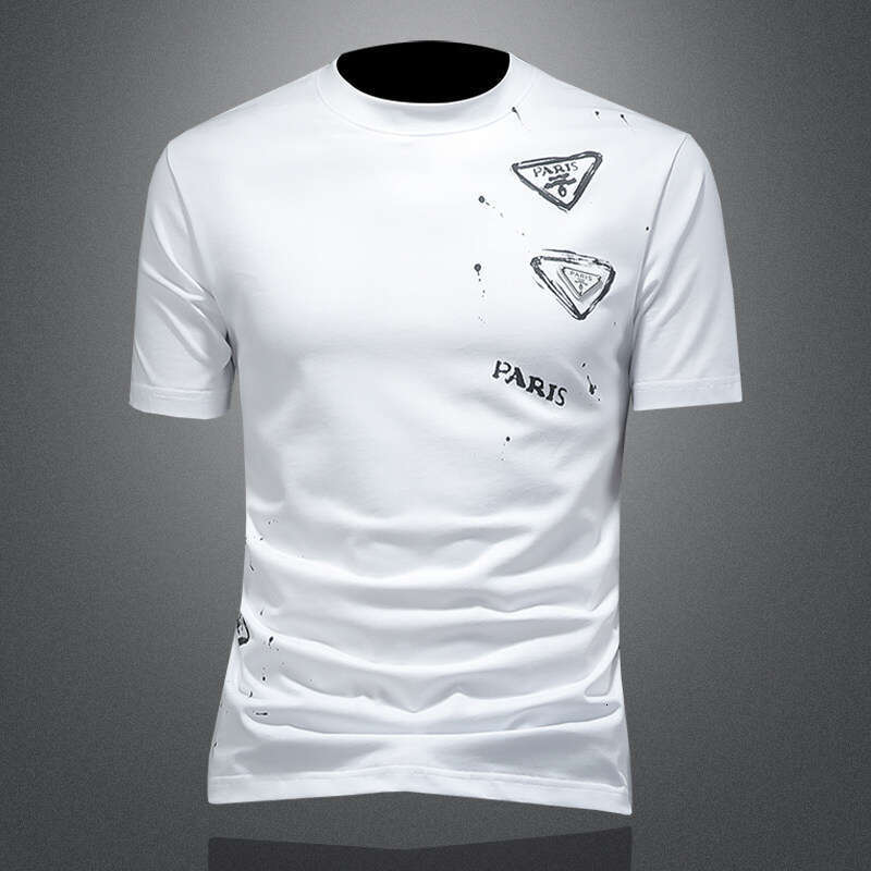 Summer Men's Round Neck Short Sleeve Slightly Loose Slim Fit Sporty Outdoor T-Shirt