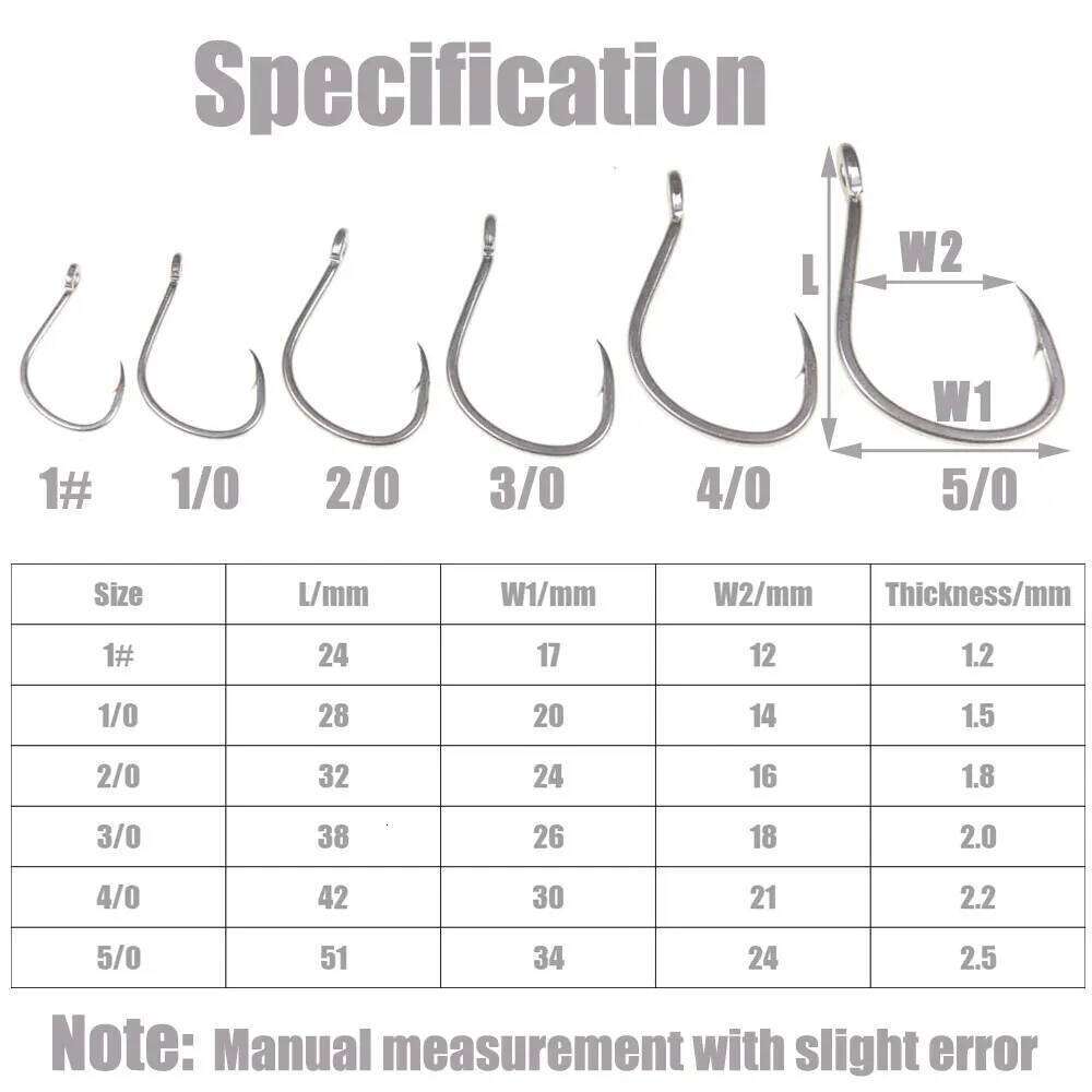 10pcs Matte Tin Anti-rust Saltwater Fishhooks High Carbon Steel Barbed Fishhook Assist Jigging Lure Hook 1# 1/0 2/0 3/0 4/0 5/0 S260305