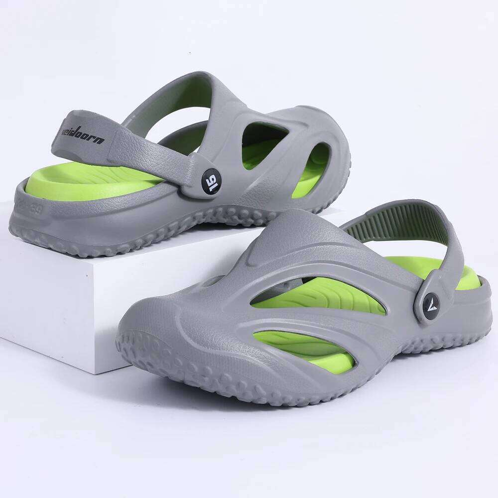 Litfun Men Clogs Slippers Outside Beach Slides EVA Light Soft Sandals Flat Fashion Casual Garden Shoes With Arch Support