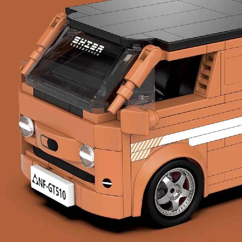 336PCS Technik Orange Van Car Building Blocks Set Modular Assembled Block Vehicle Model Kit Creative Toys Adult Gifts Z260306