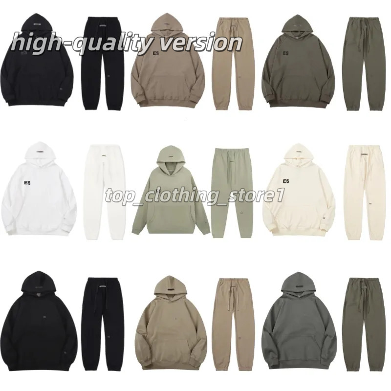 Essential Hoodie Men Designer Tracksuit Baggy Hoody Pants Set Hip Hop Pullover Sports Joggers Skateboard Sweat Shirts Oversize Sweatshirt pure cotton 10A