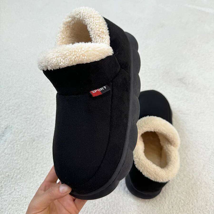 Litfun Warm Fluffy Cotton Outdoor Antiskid Fur Plush Fashion Men Shoes Winter New Indoor Soft Sole Fuzzy House Slipper