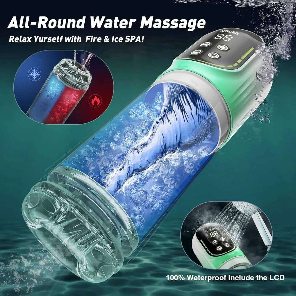 4in1 LCD Automatic Male Masturbator Thrusting Rotating Sucking Masturbation Cup Blowjob Penis Pump Pocket Pussy Sex Toys for Man W260305