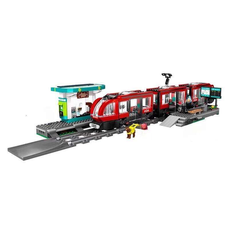 New city series urban Tram freight train assembling building blocks boy toys Christmas Gifts Z260306