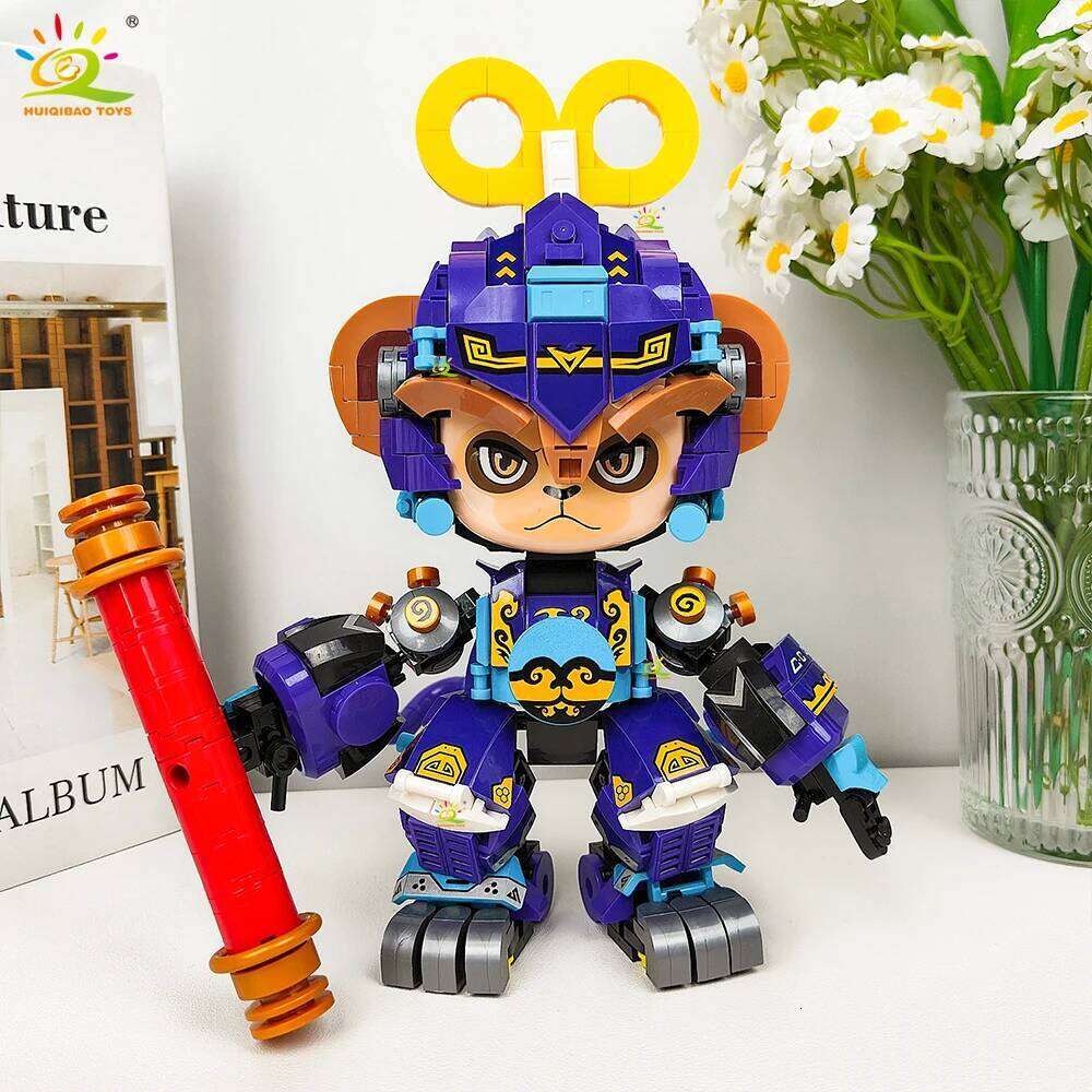 HUIQIBAO MOC Animals Model Building Block Snake Sheep Monkey Series Brick Construction Toy Children Desk Home Decoration Z260306