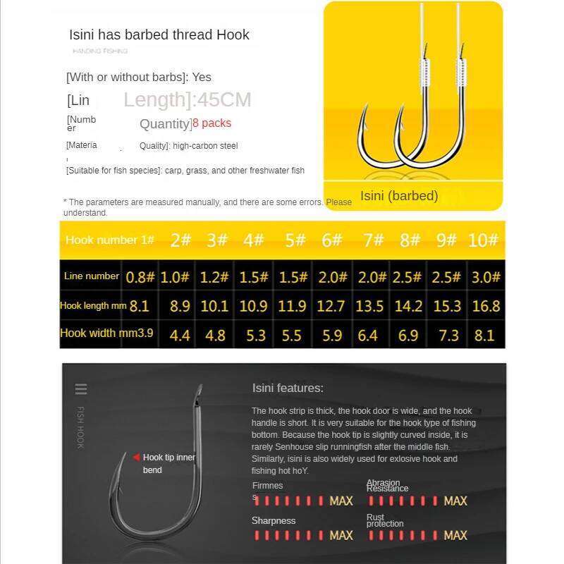 Finished Sub-Line Double Ishini Barbed Manually And Tied Line Hook Set Fishing Gear Accessories S260305