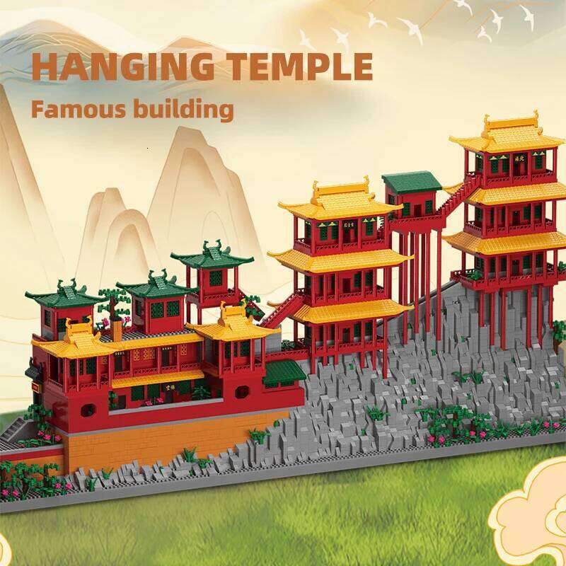 6183PCS City Mini Ancient Hanging Temple Architecture Building Blocks Traditional House Figures Bricks Toy For Kids Gifts Z260305