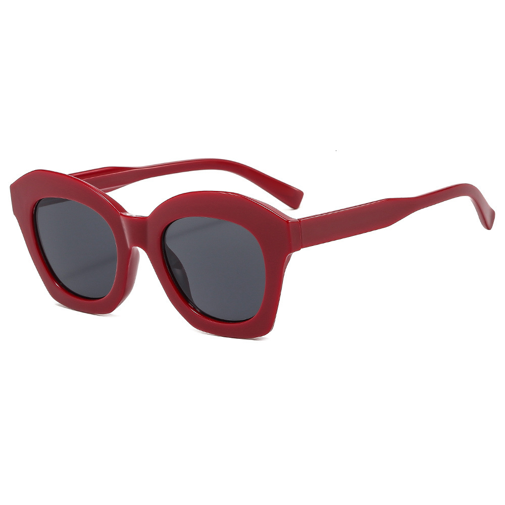 Free Shipping's new cat-eye trendy European and American fashion sunglasses, personalized internet celebrity style PC sunglasses