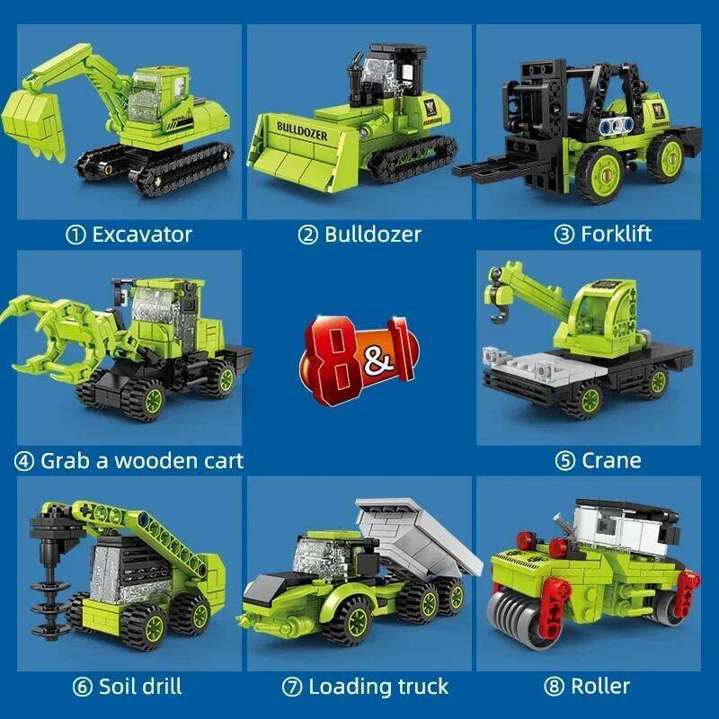 8 in 1 Mi 28 Armed Helicopter Building Blocks City Engineering Vehicle Deformation Bricks Boys Toy Holiday Gifts For Children Z260305