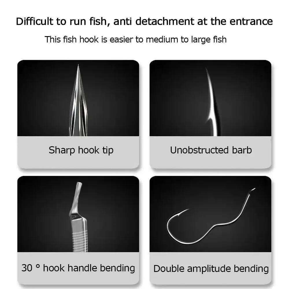 12Pcs/Pack High Carbon Steel Hook Sharp Barbed Automatic Flip Fishhook for Carp Fishing Accessories Y260305