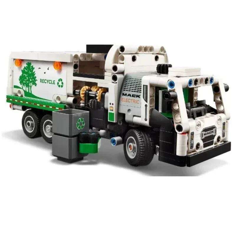 503PCS Technical Mack LR Electric Garbage Truck Building Blocks Assemble Bricks Toy Gift For Children Kids Z260305