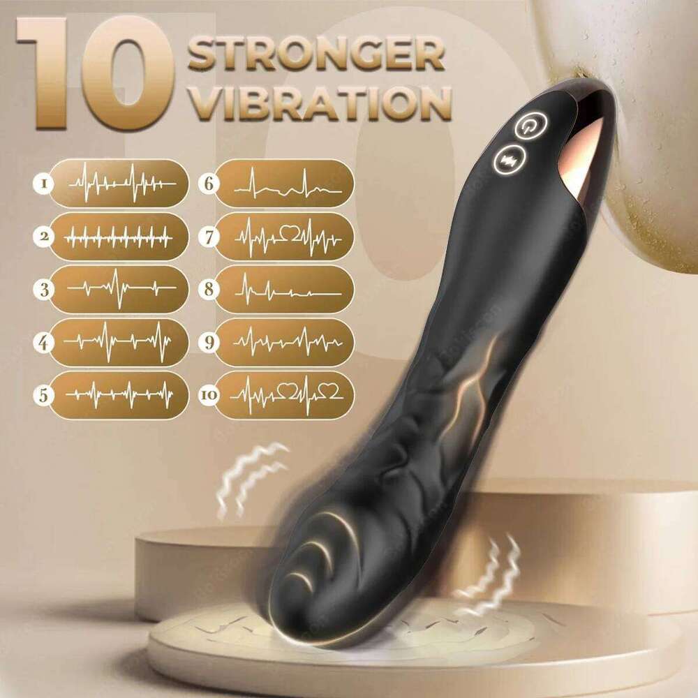 G Spot Toys Clitoris Vibrator Anal Stimulator Dildo with 10 Powerful Vibrating Modes Soft Silicone Adult Sex Toy W260305