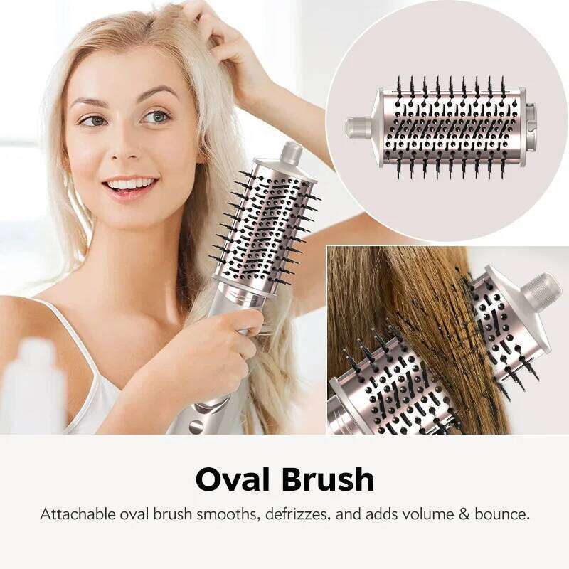 TINSOL 8-in-1 Negative Ion Hair Dryer Iron Set Air Curling Brush & Multi-Function Styling Tool 26Y0306