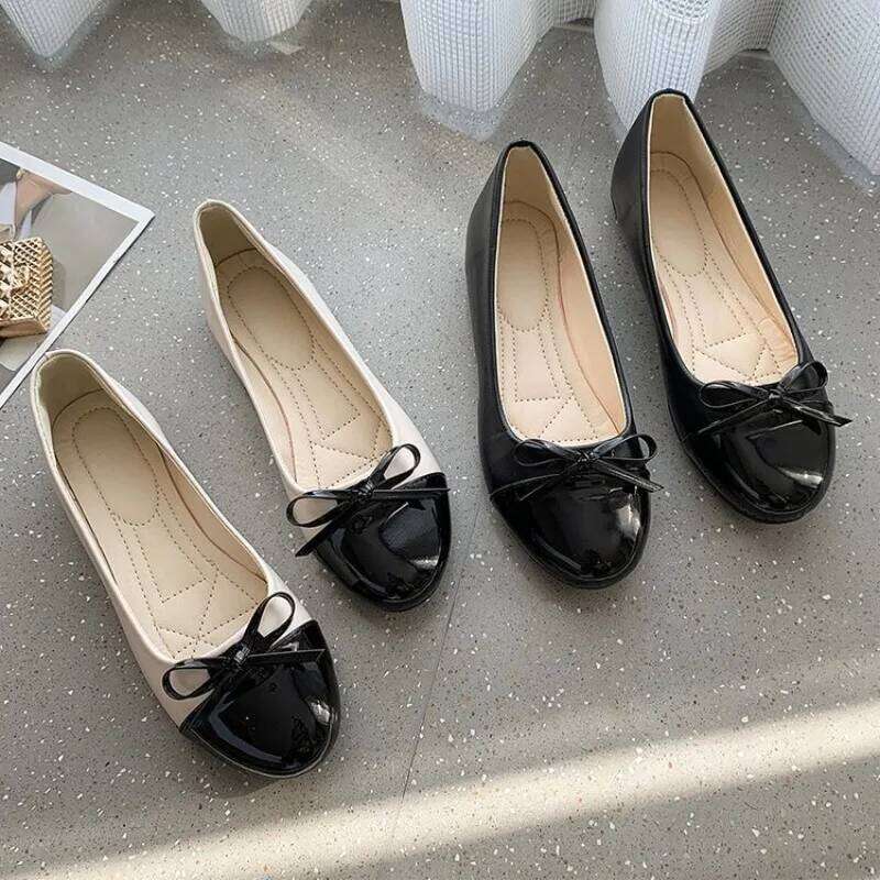 Flats Comfort Ballerina 2025 Summer New Shallow Mouth Non-slip Ladies Loafers Elegant Bowknot Women Single Shoes