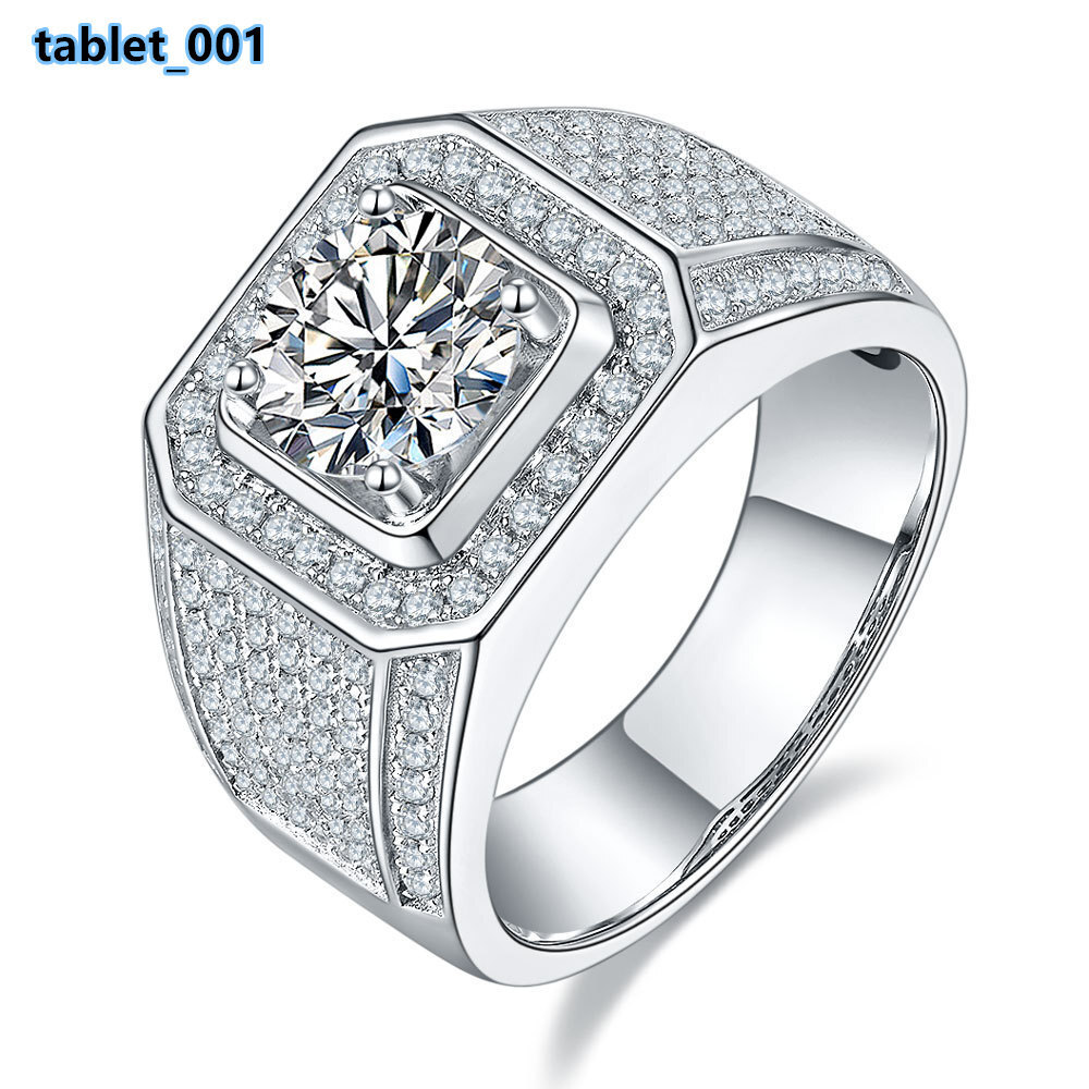 Silver Ring 925 Man 1CT 2CT 3CT Moissanite Men Ring Def Vvs Top Quality Original Silver 925 Stone Rings for Men