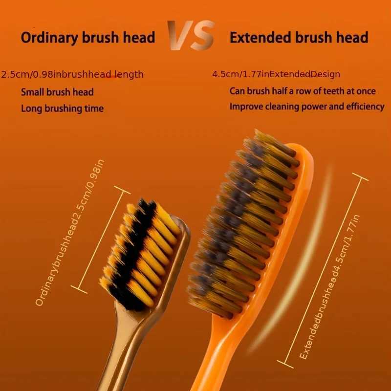 This 6-pack of luxury long-head adult toothbrushes with soft bristles is ideal for couple's home use and daily oral care.T260306