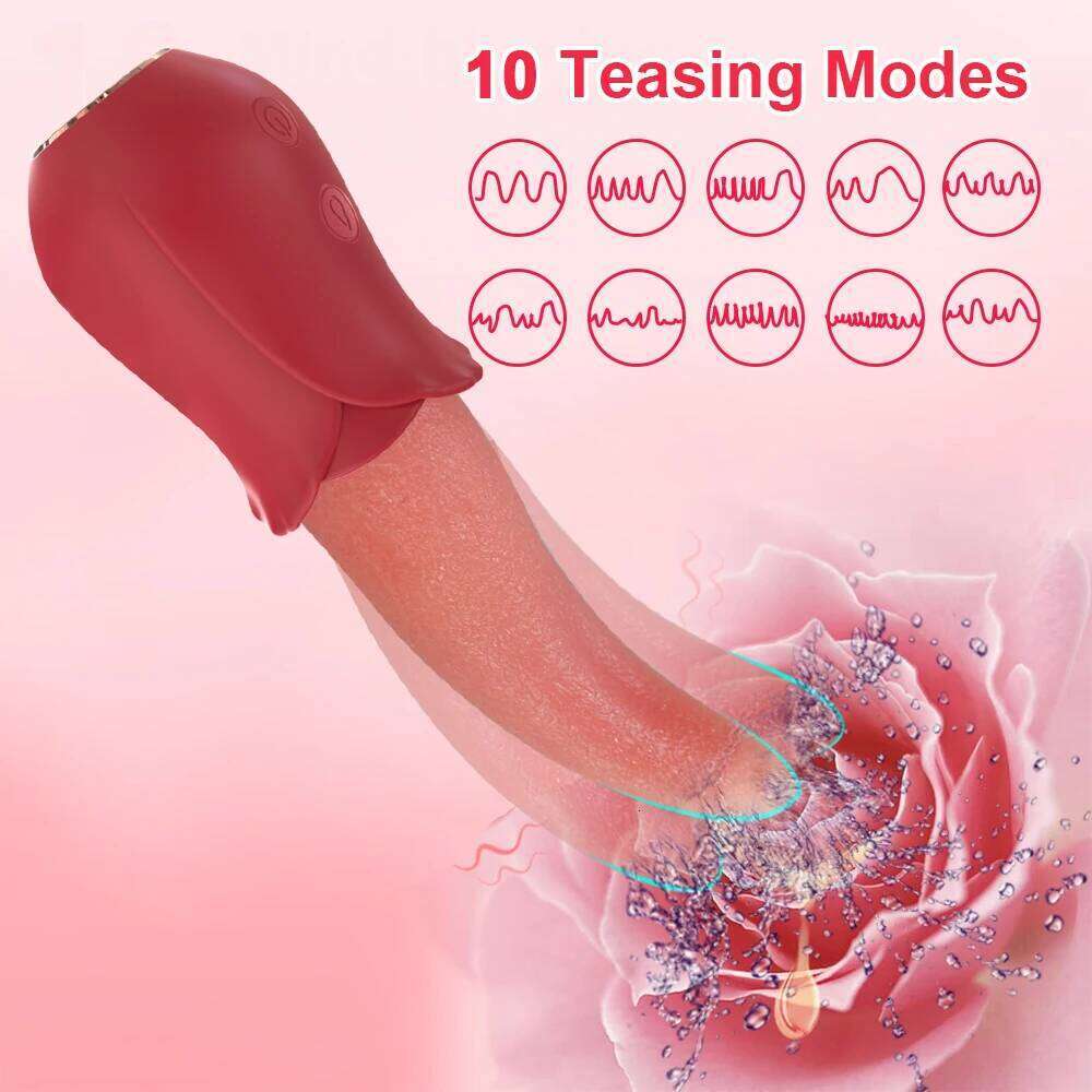 Powerful Tongue Licking Vibrator Adult Sex Toy For Women Female Masturbation G Spot Vibrators Nipple Vagina Clitoris Stimulator W260305