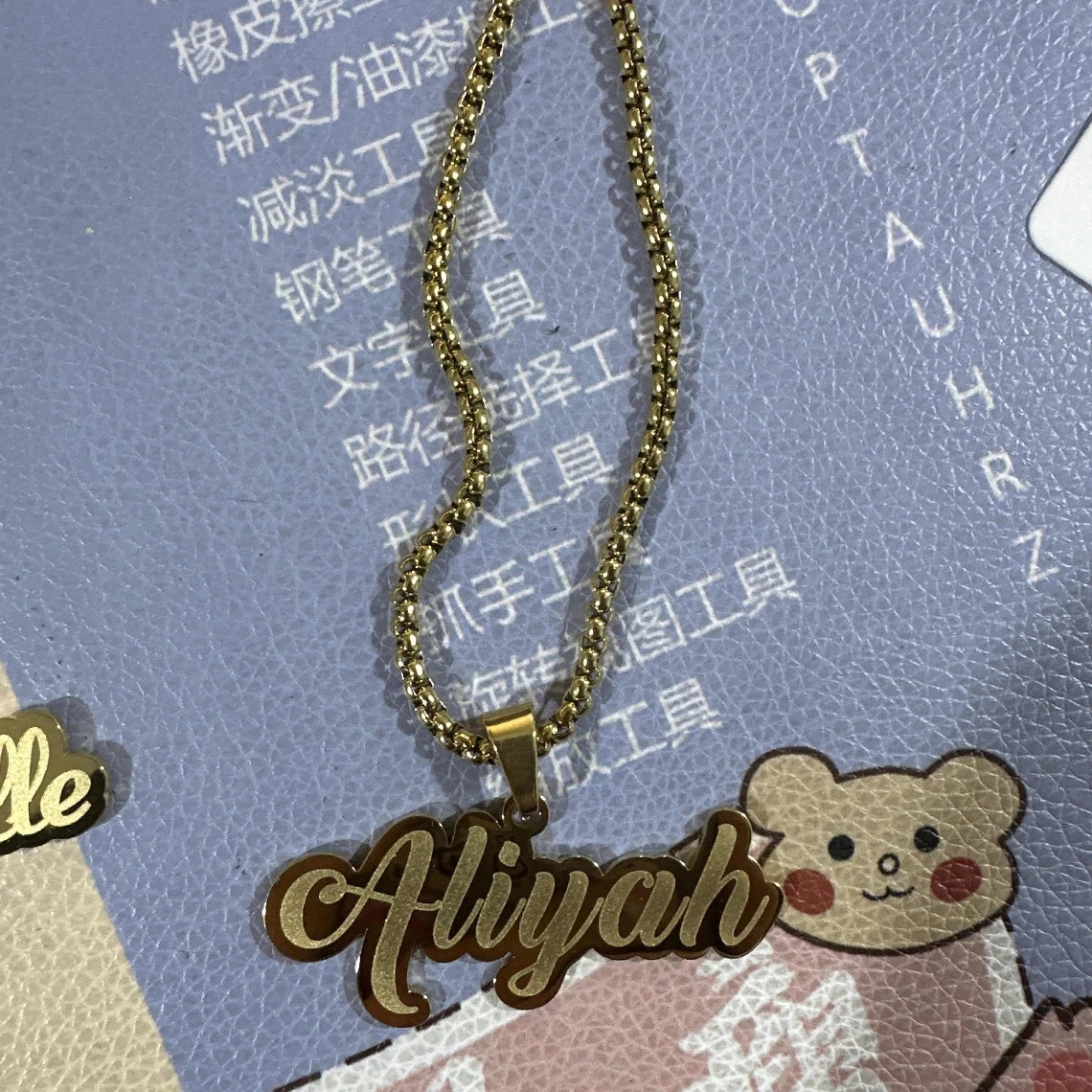 Custom Stainless Steel Engraved Name Bead Chain Necklaces Personalized Removable Gold Color Nameplate Necklace Women Men Jewelry 260302
