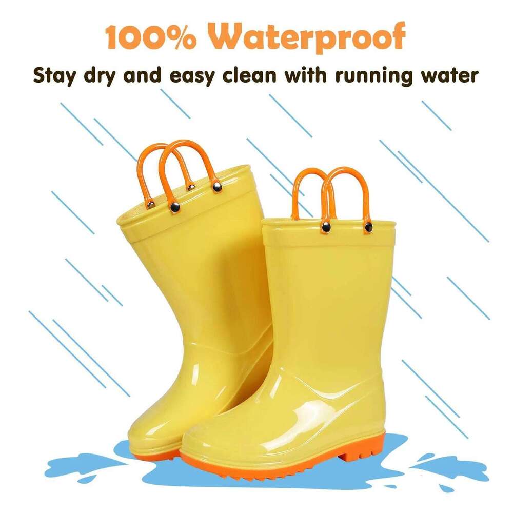 Litfun New Summer For Girls Boys Rubber Waterproof Platform Children Shoes Soft Sole Outdoor Comfort Rain Kids Boots