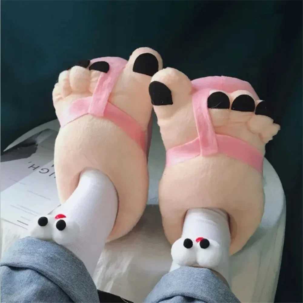 Winter Cotton Slippers for Couples Warm Soft Home Slides Funny Creative Design Comfortable Indoor Shoes for Men and Women S260305