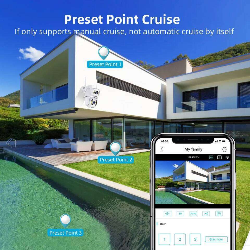 4K 8MP HD Dual Lens Outdoor Wireless Security IP External Wifi PTZ Auto Tracking Street Surveillance Camera iCsee 26W0306