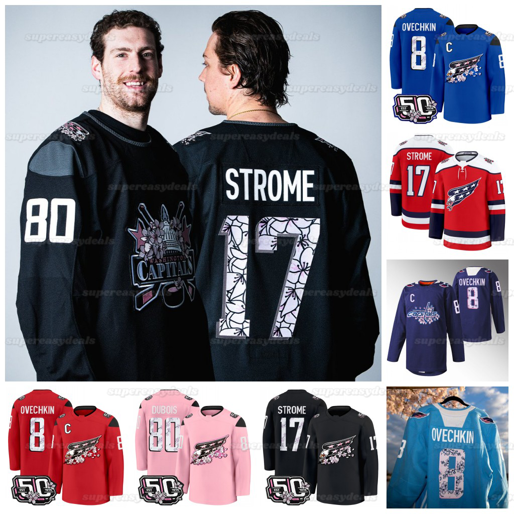 Alex Ovechkin Capital 2026 special cherry blossom-themed Jersey McMichael Protas Strome Chychrun Lindgren Thompson T.J. Oshie Dowd Kuemper Customs